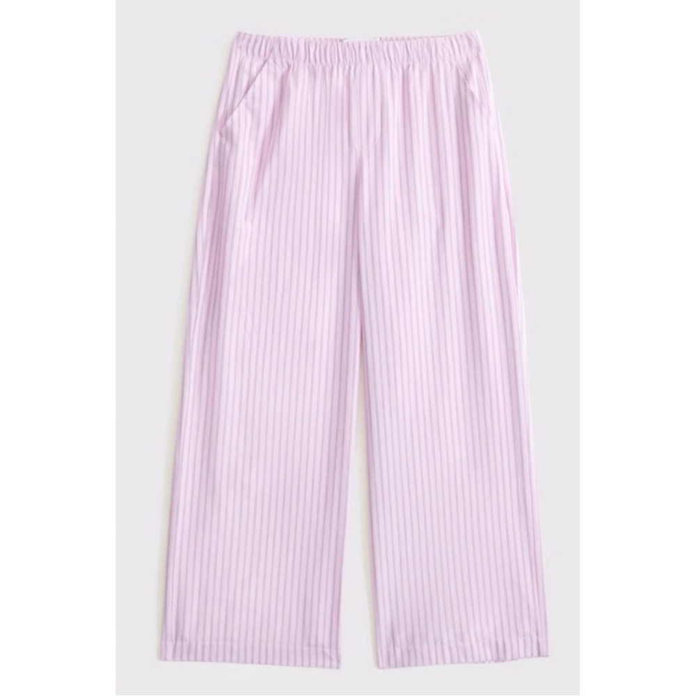 Abercrombie Kids Pink Pinstripe Baggy Poplin Pull-on Pajama Lounge Pants 17/18